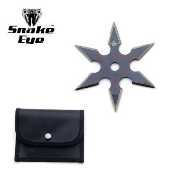 Black Stainless Steel 6 Point "Dragon" Throwing Star W/ Pouch - 4